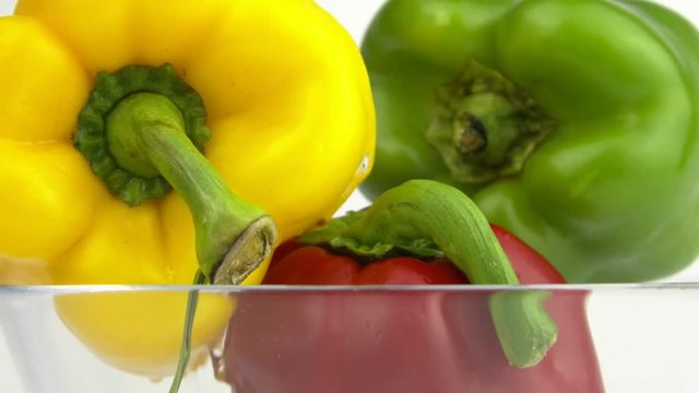Multicolored pepper in a bowl