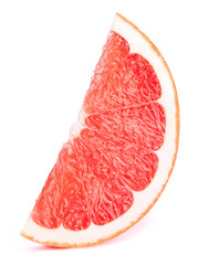 Grapefruit slice isolated on the white background with clipping path