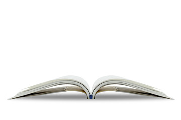 open book on white background