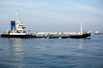 Oil and chemical commercial tanker ship