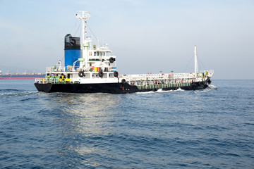 Naklejka premium Oil and chemical commercial tanker ship