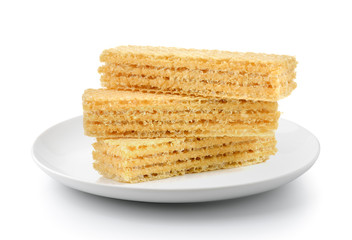 Wafers in a plate isolated on a white background