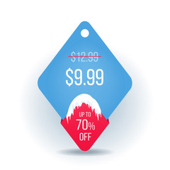 Winter Sale tags. Christmas label with ice caps. Vector illustration.