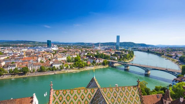 Old city center of Basel with Rhine river, Switzerland, Europe