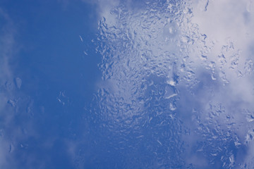 Water drops against of the sky