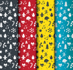 Christmas Pattern Design in various color