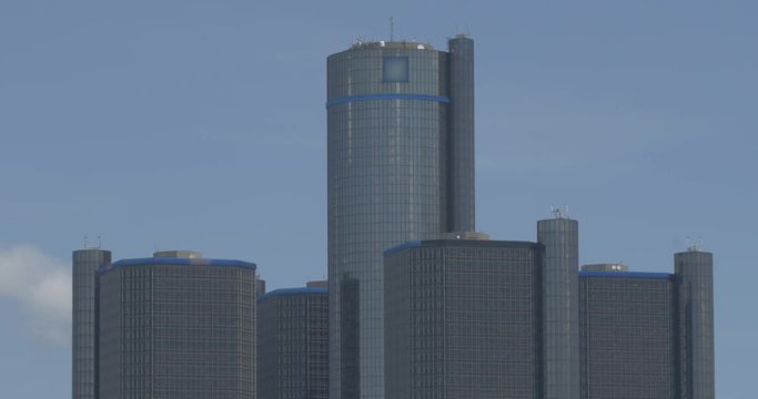 Detroit Skyscraper Locked Off Close Up