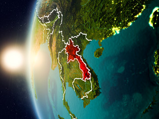 Sunset above Laos from space