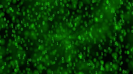 Green binary code background