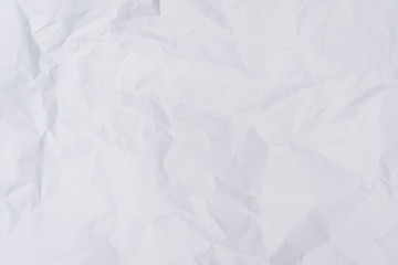 White crumpled paper background and texture, Wrinkled creased paper white abstract