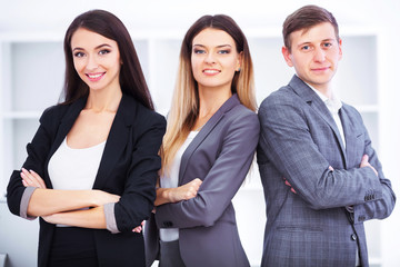 Team Of Business People Working In Office.