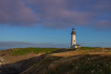 Fototapeta na wymiar Yaquina Head Lighthouse Along Oregon Coast