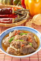 Chinese food- steam pork spare rib with black soy and soy sauce 