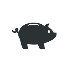 Piggy bank icon. Vector Illustration