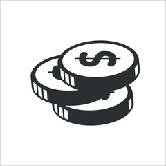 Casino money icon. Vector Illustration