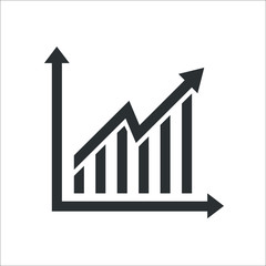 Growing Graph chart icon. Vector Illustration