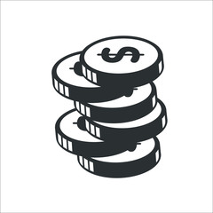 Casino money icon. Vector Illustration