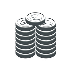 Money. Evro icon. Vector Illustration