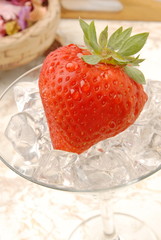 Strawberry  in a glass cup    