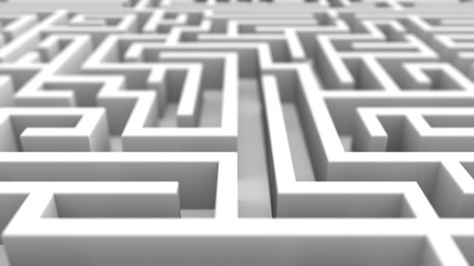 Endless labyrinth. Creative abstract success, marketing, strategy and motivation business concept 3d illustration