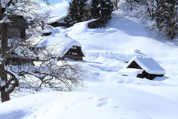 雪深い山村　Snowscape in Japan / Tsuruoka, Yamagata, Japan
