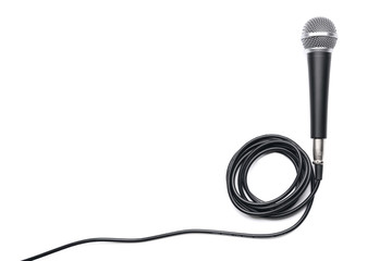 Microphone with stand isolated on white background