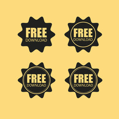 Free Download Buttons Flat Design Star Style