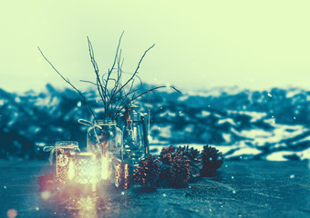 Christmas winter decoration background