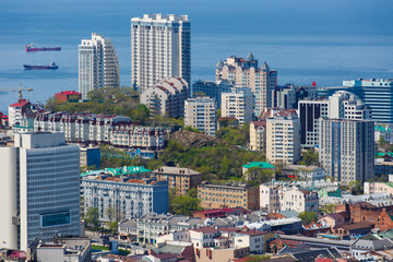 Vladivostok view from the hills in summer