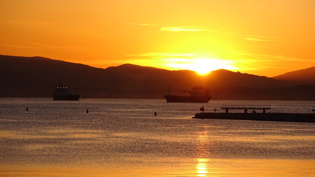 Gibraltar Bay sunset