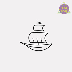sailing ship line icon