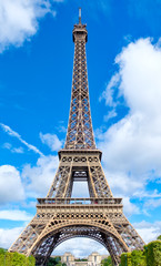 Fototapeta na wymiar The Eiffel Tower in Paris on a summer day