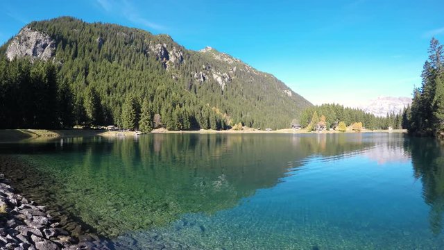 Arnisee with Swiss Alps. Arnisee is a reservoir in the Canton of Uri, Switzerland.
