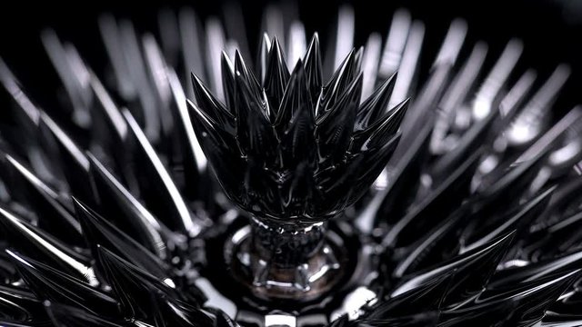 Ferromagnetic fluid creates amazing drawings in a magnetic field