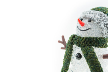 Christmas background with Christmas tree and snowman