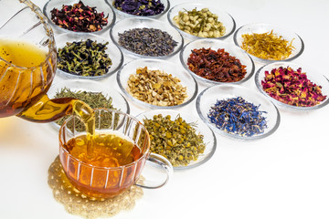 きれいなハーブティーいろいろ　Beautiful color herbal tea