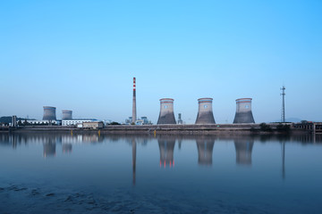 Fototapeta premium power plant near river