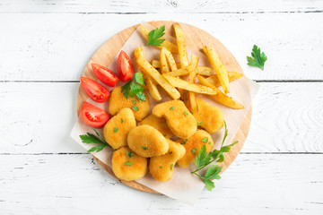 Chicken nuggets and french fries