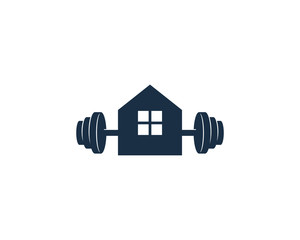 Home Barbell Icon Logo Design Element