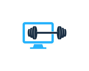 Barbell Computer Icon Logo Design Element