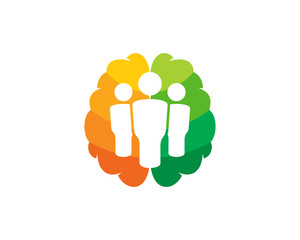 Brain Group Icon Logo Design Element