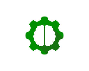 Brain Gear Icon Logo Design Element