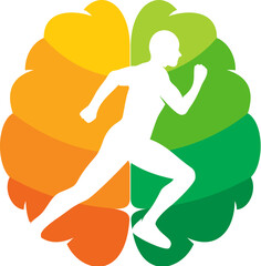 Run Brain Icon Logo Design Element