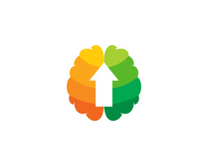 Brain Up Icon Logo Design Element