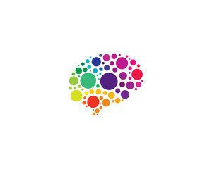 Dot Brain Icon Logo Design Element