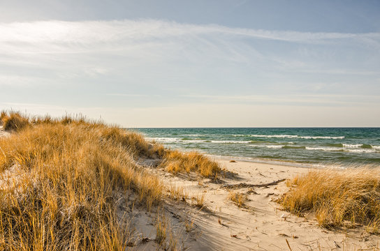 Dunes, Lake, and Sky