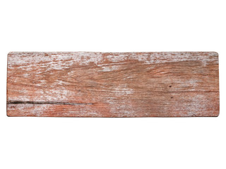 wood sign on white