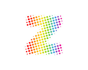 Halftone Circle Letter Z Icon Logo Design Element