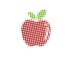Halftone Apple Icon Logo Design Element