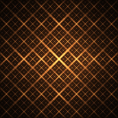 Abstract intricate geometric ornament with golden lines. Fantasy fractal design. Psychedelic digital art. 3D rendering.